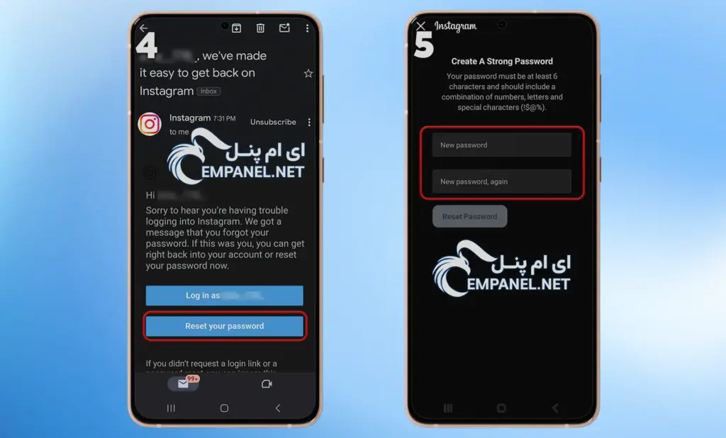 بازیابی رمز اینستاگرام
